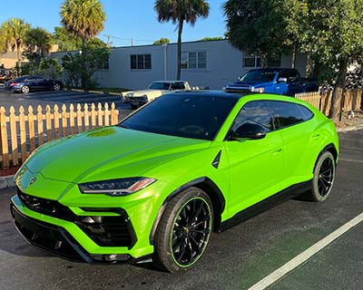 Turbo Tinted this Green lamborghini with our redline tintorg